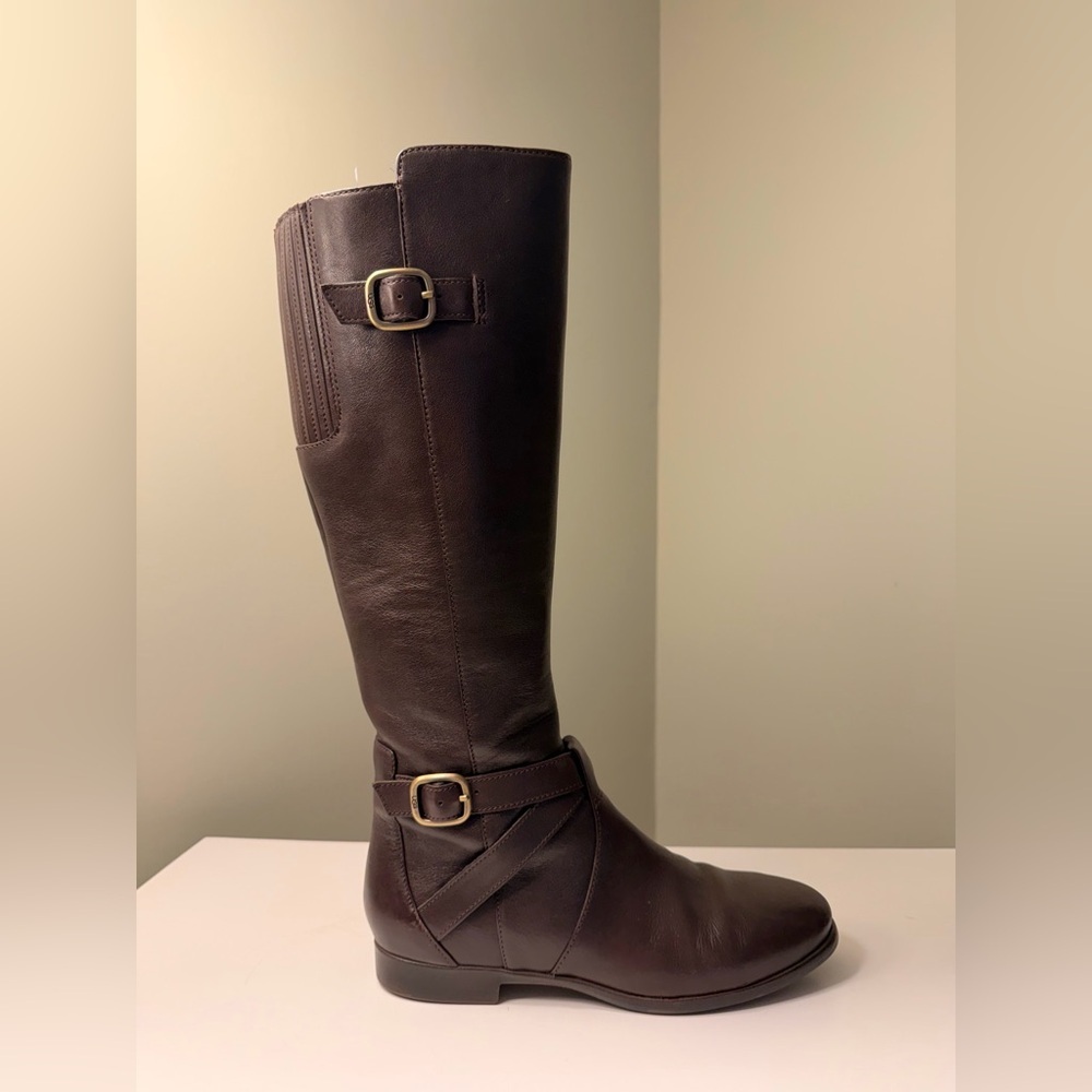 UGG Australia Beryl Leather Brown Riding Boots Size 6 - Picture 2 of 10